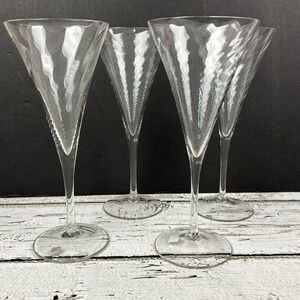 Crystal Champagne Flutes (Set of 4) - Handmade - Romanian - Vintage‎
